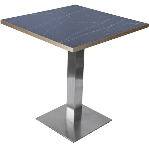 Square Dining Tables With Brushed Metal Bases For Sale