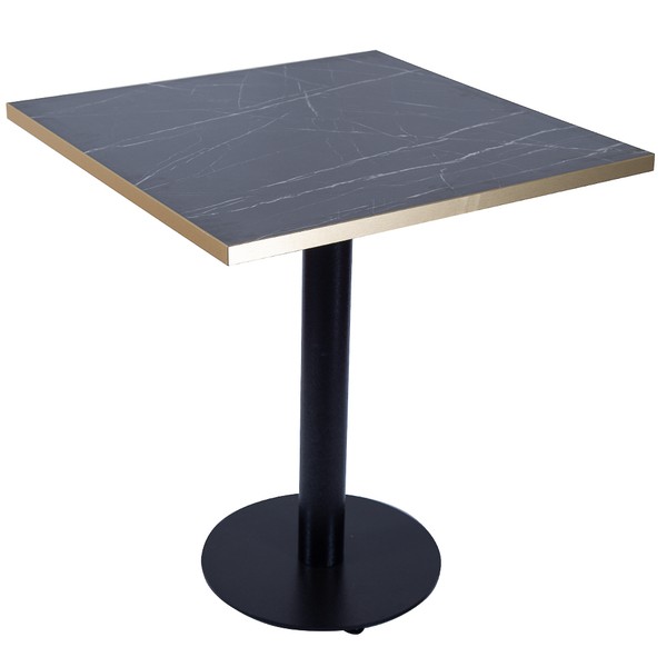 New Square Dining Table With Round Black Bases For Sale