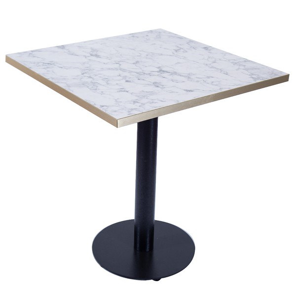 Square Dining Table With Round Black Bases
