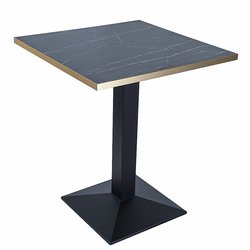 Square Dining Table With Black Pyramid Bases For Sale