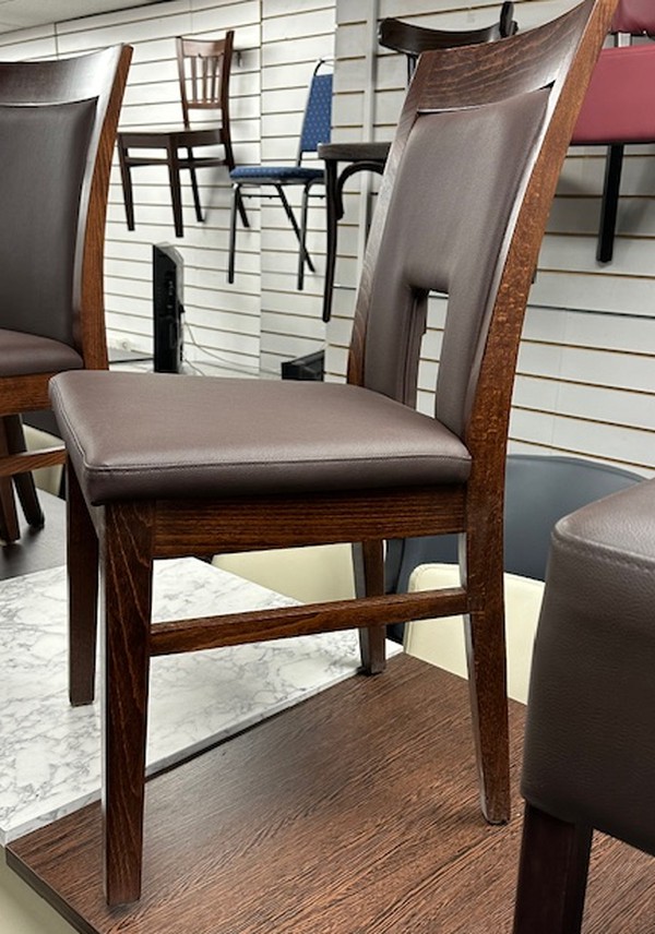 Dining Chair Chocolate Brown Walnut Frame For Sale