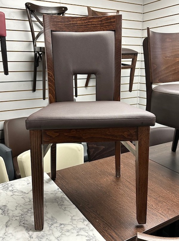 New Dining Chair Chocolate Brown Walnut Frame For Sale