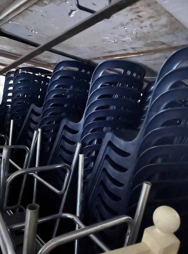 Used 350x Blue Plastic Chairs For Sale