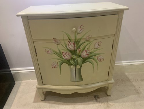 White Chest With Flower Print For Sale White Chest With Flower Print For Sale