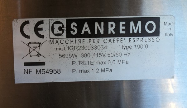 Sanremo Verde 2 Coffee Machine