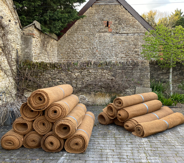Secondhand Coconut Coir Marquee Flooring Rolls 1.8m x 12m For Sale