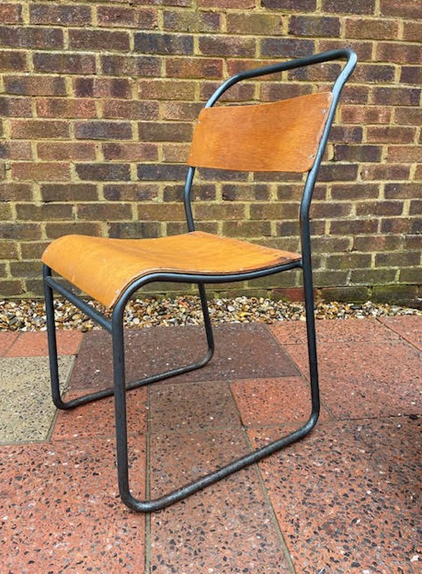 Secondhand Metal And Wood Cafe Chairs For Sale