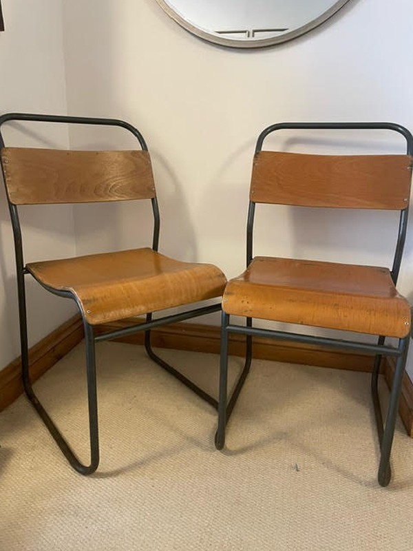 Secondhand Used Vintage Retro Cafe Stacking Chairs