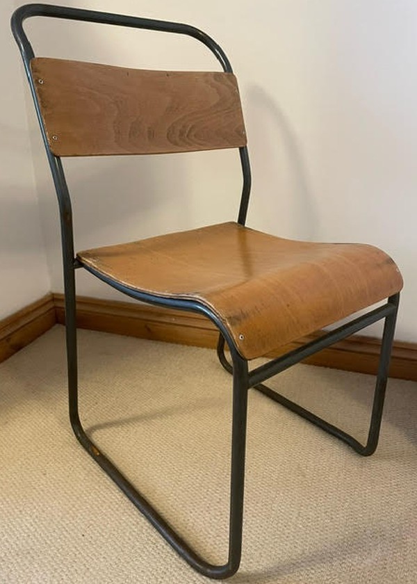 Secondhand Used Vintage Retro Cafe Stacking Chairs For Sale