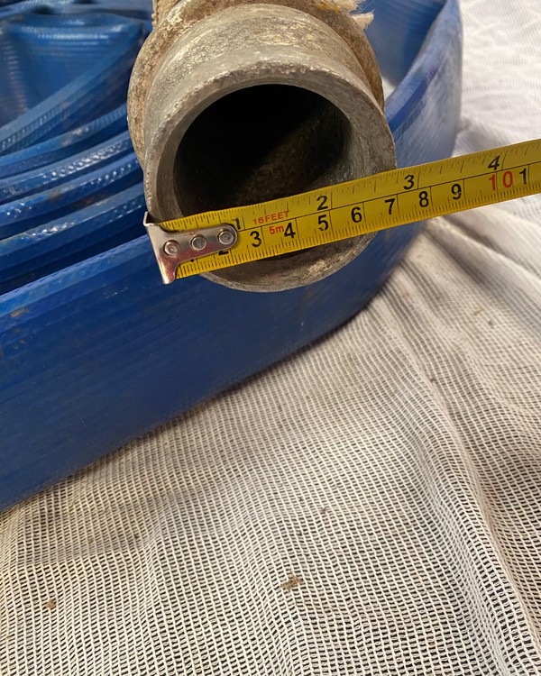 Used Lay Flat Blue Water Hose with Fire Hydrant Style Fittings