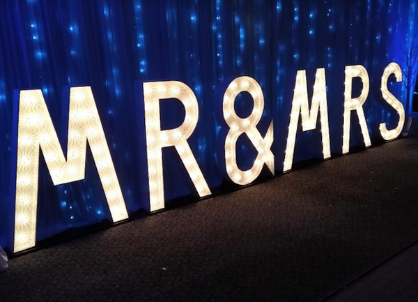 Mr and Mrs Light up letters for sale