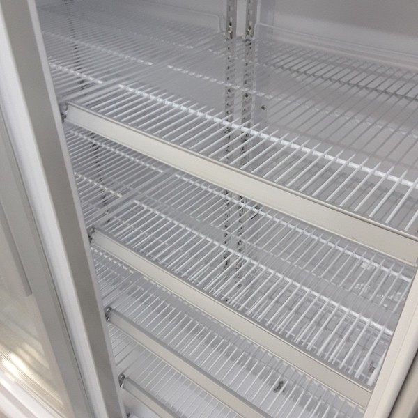 Wire shelves display fridge