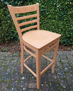 Secondhand Wooden High Bar Stools with High Back For Sale