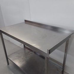 Secondhand 118cm Wide Stainless Steel Table With Shelf For Sale