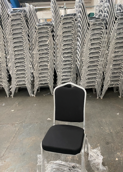 New Black And Silver Banquet Chairs For Sale