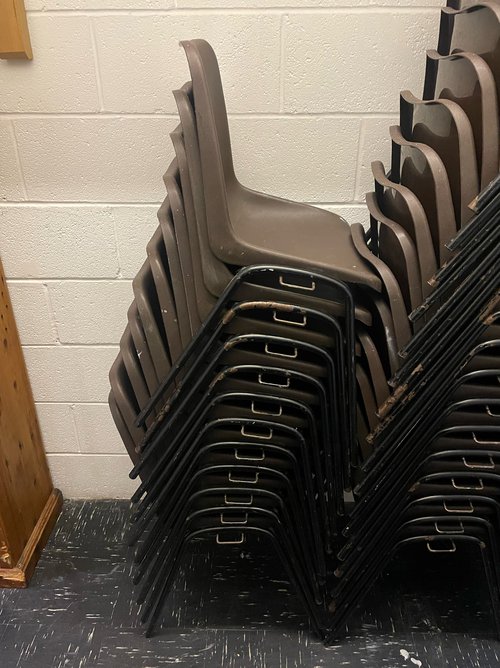 Used plastic chairs 2024 and tables for sale