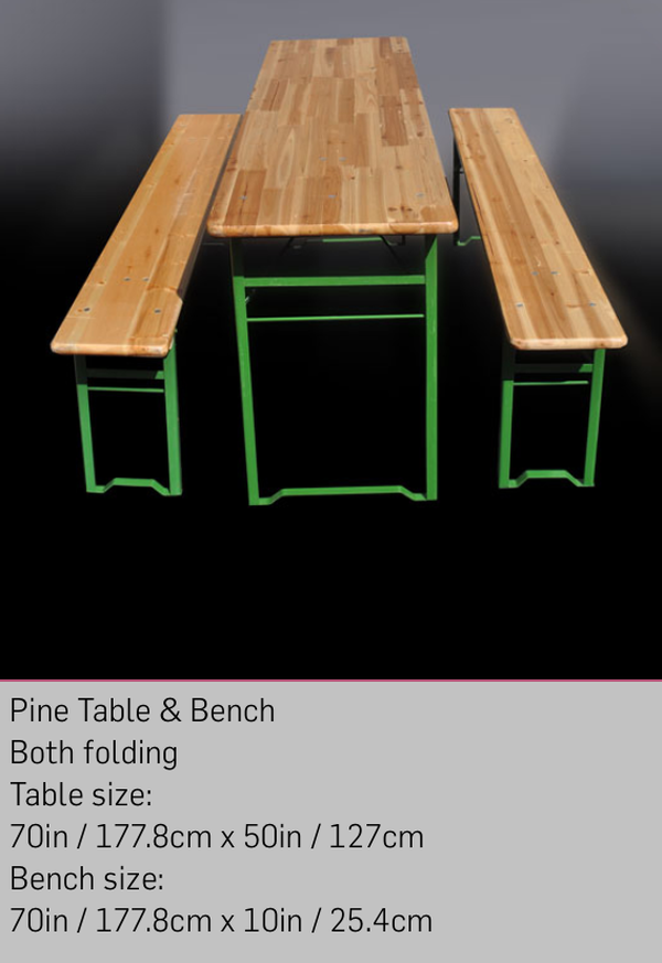 Folding Pine Picnic Table & Benches