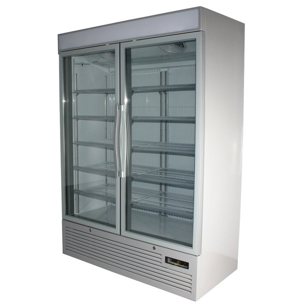 Glass door double fridge