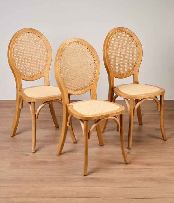 New 115x Round Back Rattan Dining Chairs For Sale