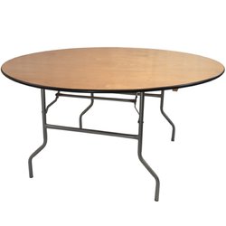 6’ round wooden folding banqueting tables