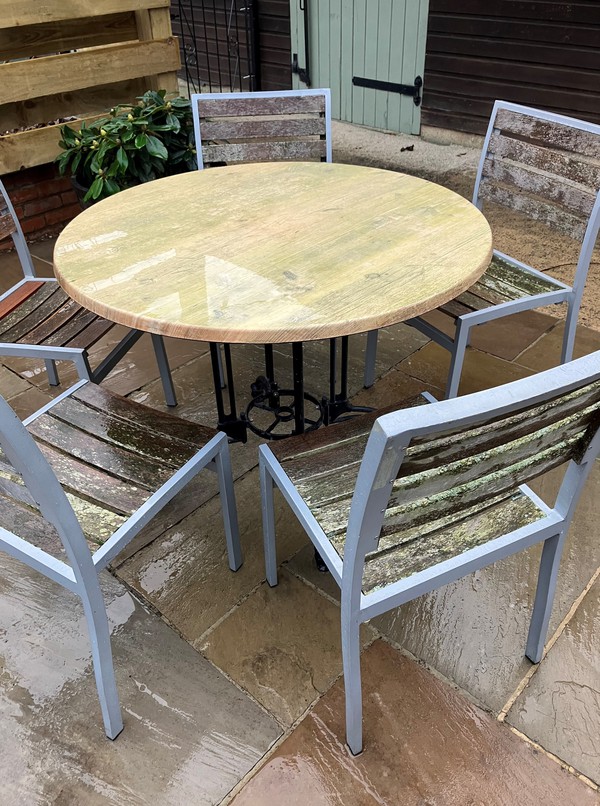 Secondhand 6x 1m Round All Weather Patio Tables