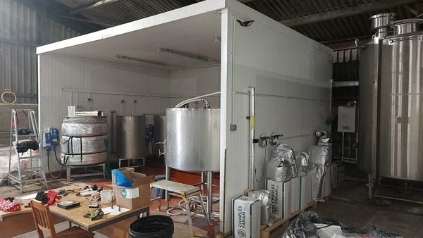 production area with walk in fridge