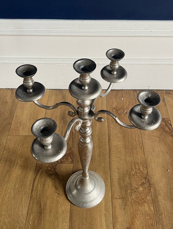 8x Silver Coloured Candelabra For Sale