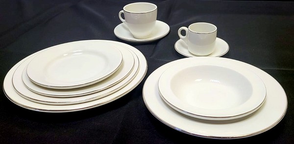 10x Royal Falcon Silver Rimmed China For Sale