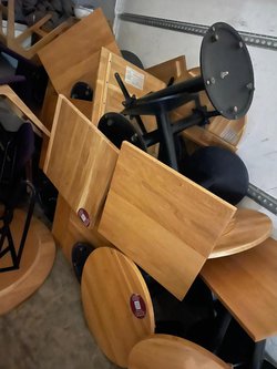 25x Wooden Square Top Tables For Sale