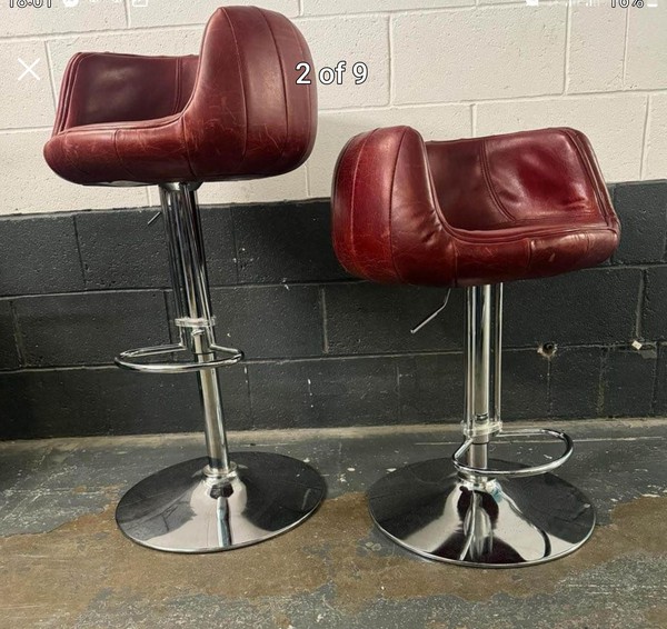 Metal And Leather Bar Stools For Sale