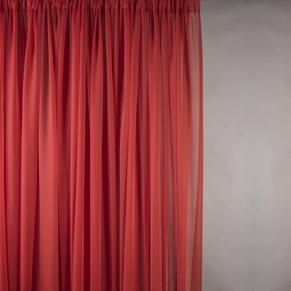 Poppy Red Voile Drapes