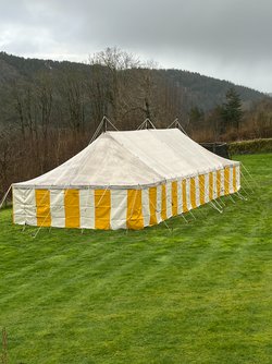 Secondhand Used 50' x 20' Traditional Canvas Marquee For Sale