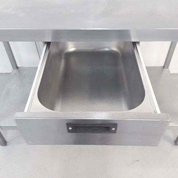 120cm Wide Stainless Steel Table And Drawer