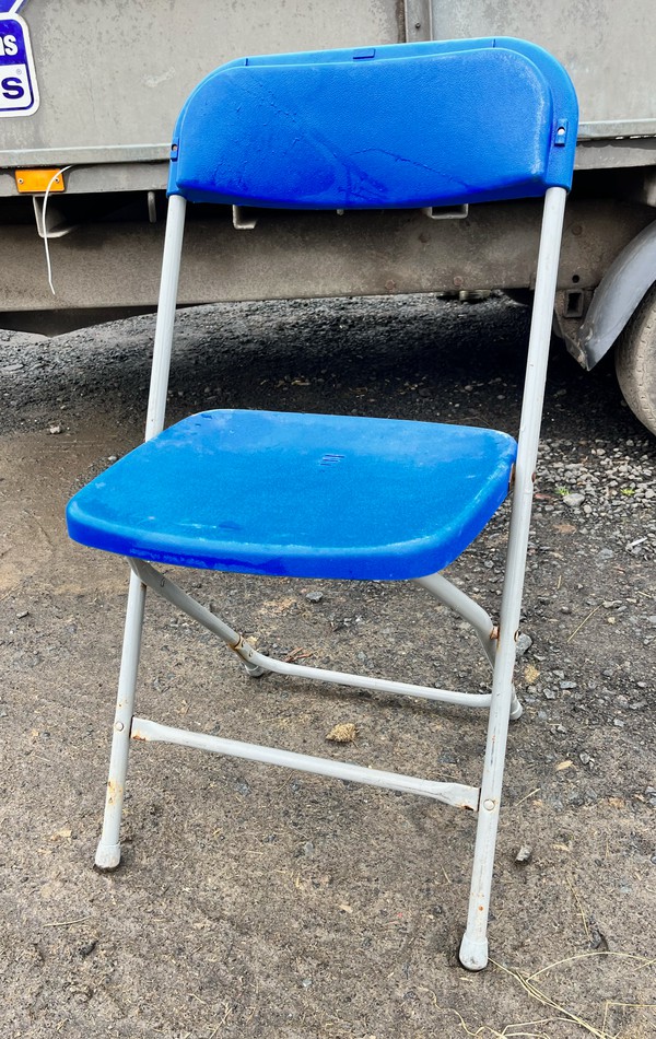 180x Blue And White Samsonite Chairs For Sale