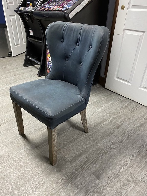 Blue Button Back Dining Chair