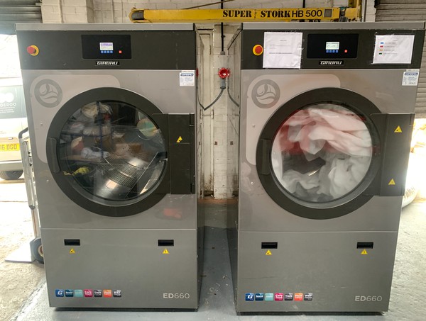 Secondhand Used 2x Girbau 34kg Dryers For Sale
