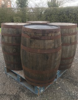 Secondhand 4x Oak Whiskey Barrels For Sale