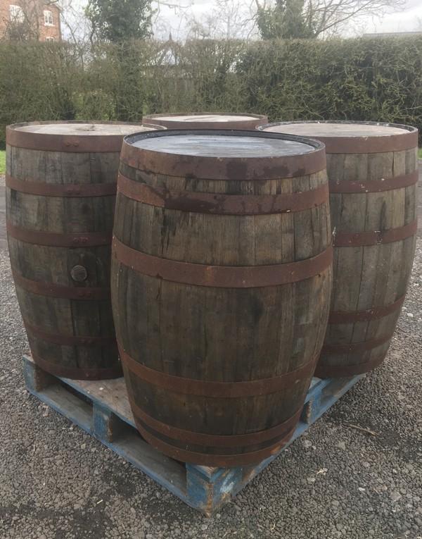 Secondhand 4x Oak Whiskey Barrels For Sale