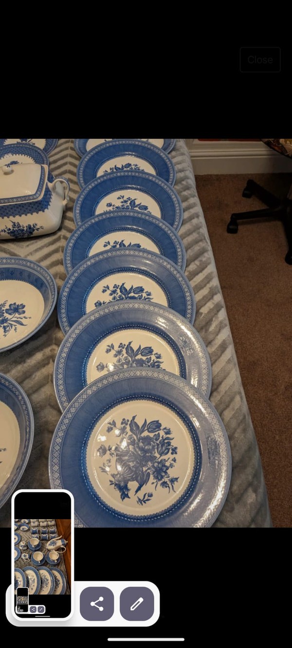 Out of the blue by Churchills dinner plates for sale