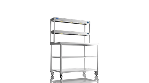 New Unused Centre Bench 1200 2 Tier Heated Gantry Mid Shelf For Sale New Unused Centre Bench 1200 2 Tier Heated Gantry Mid Shelf For Sale