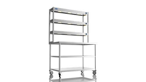 New Unused Centre Bench 1200 3 Tier Heated Gantry Mid Shelf For Sale New Unused Centre Bench 1200 3 Tier Heated Gantry Mid Shelf For Sale