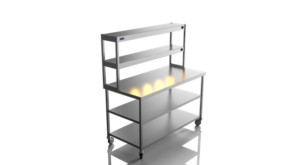 New Centre Bench 1500 2 Tier Heated Gantry Mid Shelf