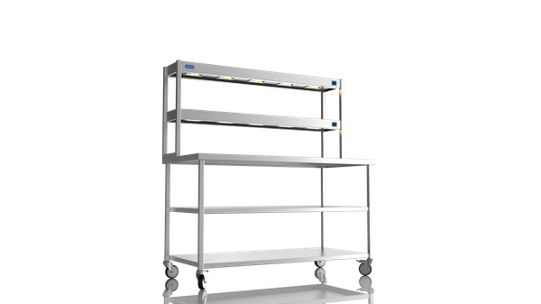 New Unused Centre Bench 1500 2 Tier Heated Gantry Mid Shelf For Sale