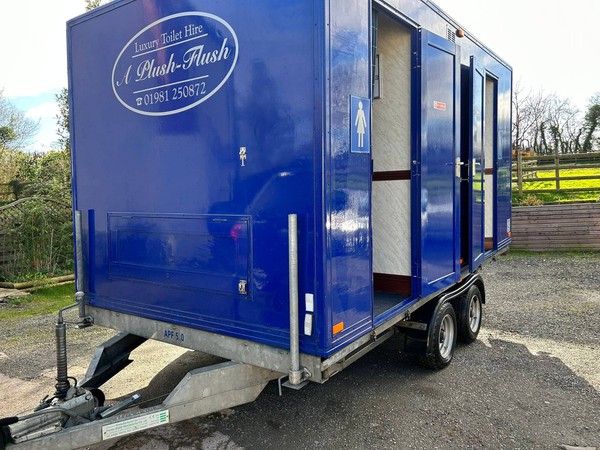 Blue toilet trailer for sale