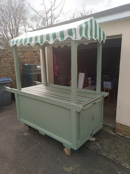 Sage Green Wooden Market Cart