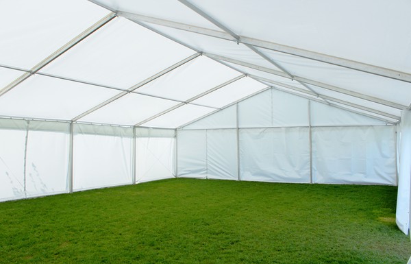Aluminium framed marquee with white PVC