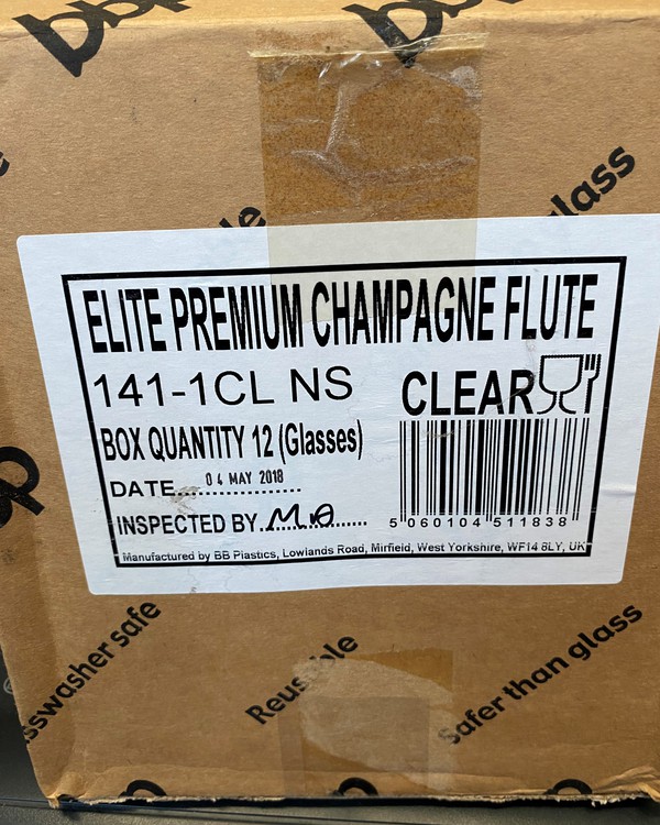 Elite Premium Polycarbonate Champagne Flutes Clear