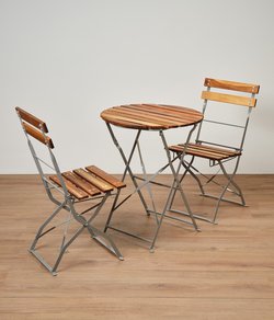 New Wooden Bistro Table & Chair Set For Sale