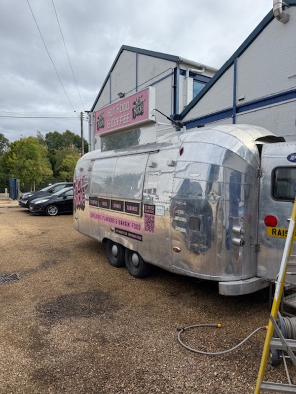 Polished aluminium airstream catering trailer Polished aluminium airstream catering trailer
