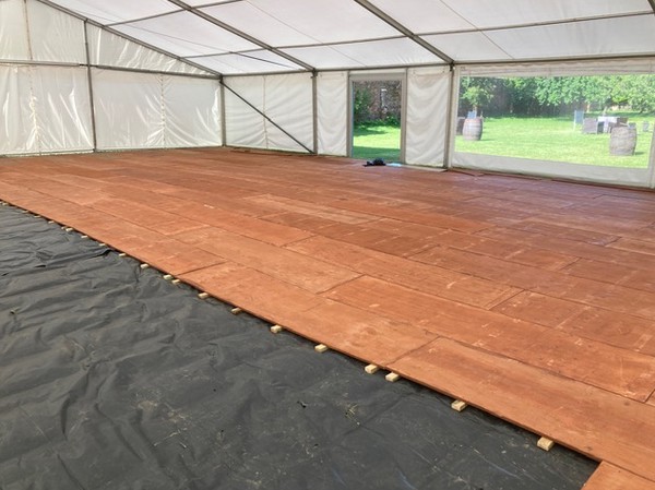 Secondhand 12m x 22.5m Frame Marquee With Panoramic Windows
